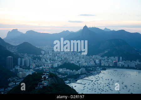 View over Rio de Janeiro seen from the top of the Sugar Loaf Mountain, Rio de Janeiro, Brazil, South America Stock Photo