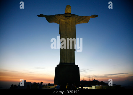The statue of Christ the Redeemer on top of the Corcovado mountain, Rio de Janeiro, Brazil, South America Stock Photo