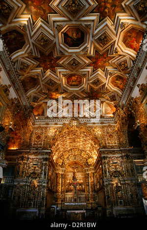 The interior of Igreja de Sao Francisco church, Salvador (Salvador de Bahia), Bahia, Brazil, South America Stock Photo