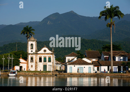 View over Santa Rita church, Parati, Rio de Janeiro State, Brazil, South America Stock Photo