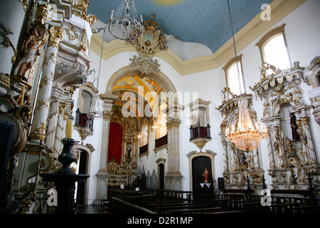 Interior of Igreja de Nossa Senhora do Carmo (Our Lady of Mount Carmel) church, Ouro Preto, Minas Gerais, Brazil Stock Photo