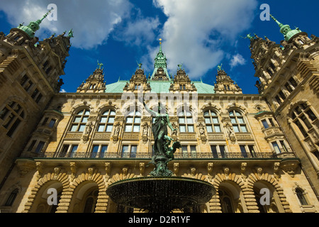 Ornate neo-renaissance architecture of the Hamburg Rathaus (City Hall), opened 1886, Hamburg, Germany, Europe Stock Photo