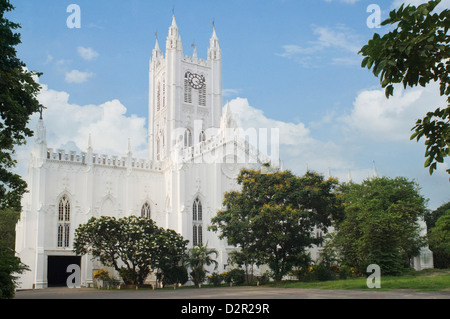 Facade of a cathedral, St. Paul's Cathedral, Kolkata, West Bengal, India Stock Photo