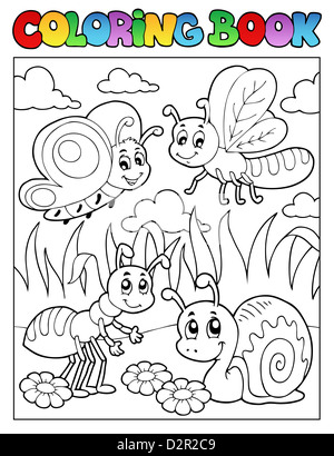 Coloring book bugs theme image 3 - picture illustration. Stock Photo