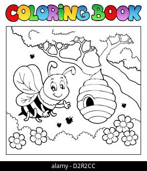 Coloring book bugs theme image 4 - picture illustration. Stock Photo