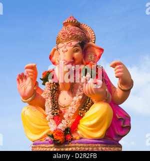 Low angle view of idol of Lord Ganesha, Mumbai, Maharashtra, India Stock Photo