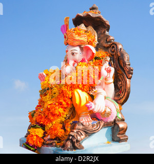 Close-up of an idol of Lord Ganesha, Mumbai, Maharashtra, India Stock Photo