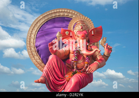 Low angle view of idol of Lord Ganesha, Mumbai, Maharashtra, India Stock Photo