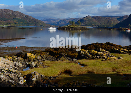 View of Loch Carron from Plockton village, Highlands, Scotland, United Kingdom, Europe Stock Photo