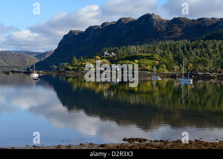 View of Loch Carron from Plockton village, Highlands, Scotland, United Kingdom, Europe Stock Photo