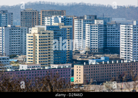 Apartment buildings, Pyongyang, Democratic People's Republic of Korea (DPRK), North Korea, Asia Stock Photo