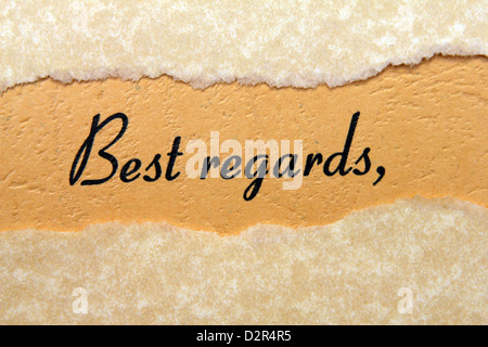 Best regards text Stock Photo