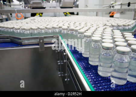 medical bottles in pharmaceutical plant Stock Photo