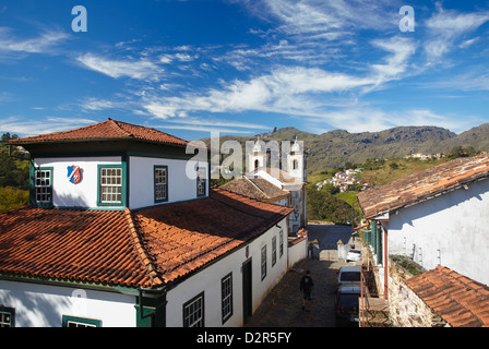 View of Our Lady of Merces de Baixo Church, Ouro Preto, UNESCO World Heritage Site, Minas Gerais, Brazil, South America Stock Photo
