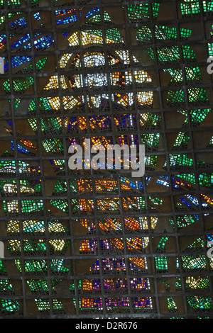 Stained glass window of Metropolitan Cathedral of St. Sebastian, Centro, Rio de Janeiro, Brazil, South America Stock Photo