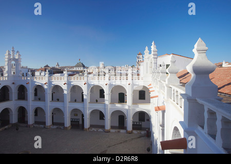 Courtyard of Convento de San Felipe Neri, Sucre, UNESCO World Heritage Site, Bolivia, South America Stock Photo