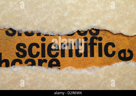 Scientific text on paper Stock Photo