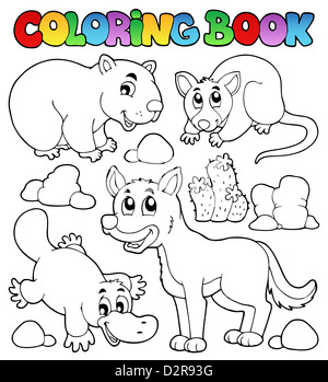 Coloring book Australian fauna 1 - picture illustration. Stock Photo