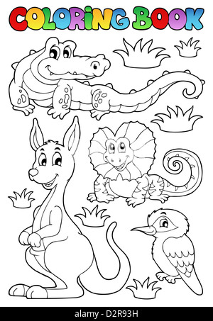 Coloring book Australian fauna 2 - picture illustration. Stock Photo