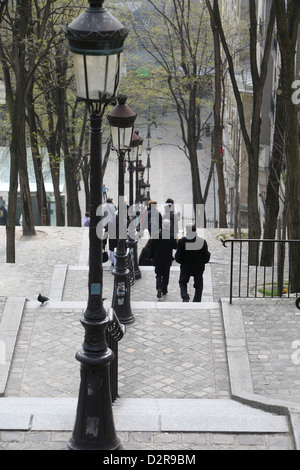 Staircase in Montmartre, Paris, France, Europe Stock Photo