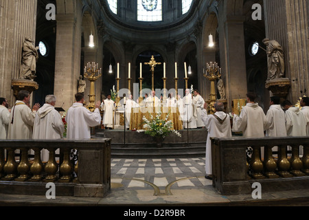 Eucharist at Saint Sulpice church, Paris, France, Europe Stock Photo