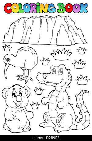 Coloring book Australian fauna 3 - picture illustration. Stock Photo