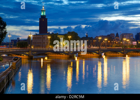 The City Hall at night, Kungsholmen, Stockholm, Sweden, Europe Stock Photo