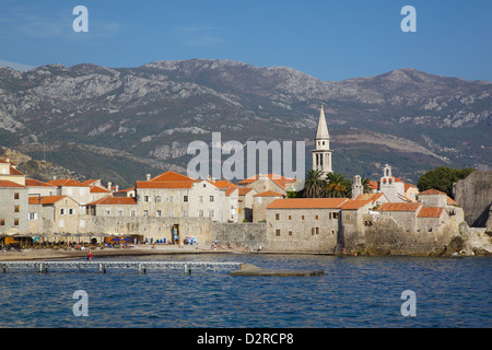 View of Old Town, Budva, Montenegro, Europe Stock Photo