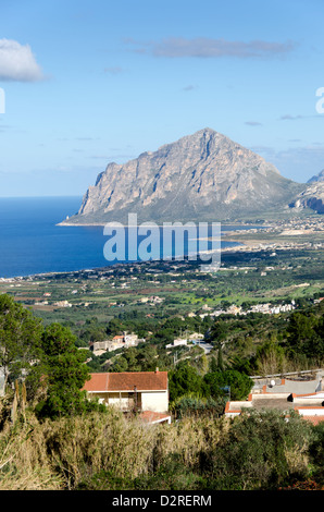 promontory of San Vito Lo Capo seen from Erice in Sicily Stock Photo