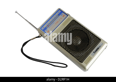 A Steepletone SAB7 pocket radio from the early 1980s. Stock Photo