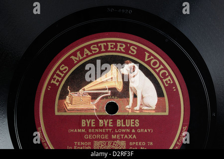 A 78 record with 'His Master's Voice' label Stock Photo