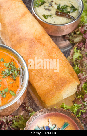 Dosa with Ingredients, South Indian Stock Photo