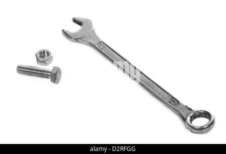 Spanner and screw Stock Photo