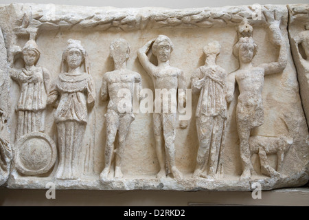 asia, turchia, anatolia, selcuk, museum of ephesus, sculptures from the temple of hadrian Stock Photo