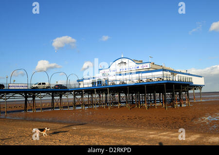 31st January 2013. Cleethorpes Pier, North East Lincolnshire, UK. The 335ft (102m) Pier opened in 1873 and is due for auction February 2nd 2013.The Pier is up for sale by Swindells auctioneers, estd £425k. The Pier has been used for several purposes over the years, most recently as a nightclub, and features a 600-seat pavilion theatre, cafe and bar. Stock Photo