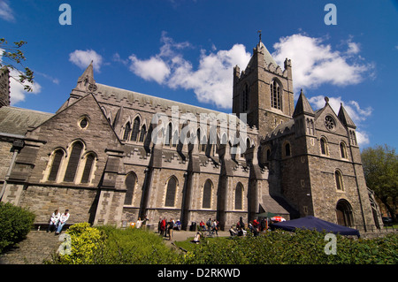 Horizontal view of Christ Church Cathedral in Dublin on a sunny day. Stock Photo