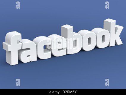 3D render of the word FACEBOOK - Concept image Stock Photo