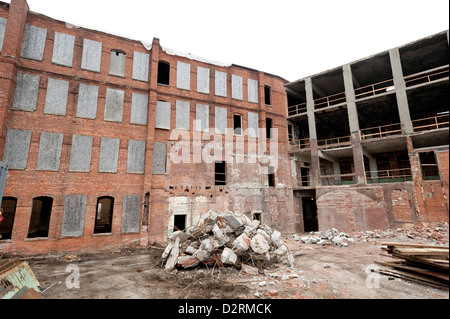 Exterior construction on the former site of the Bulova Watchcase Factory in Sag Harbor, NY February 16, 2012. Stock Photo