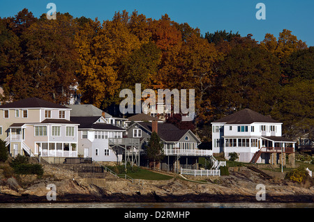 Coastal New England homes during fall, near Old Saybrook Connecticut Stock Photo