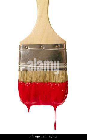 paint brush with color drop. isolated on white Stock Photo