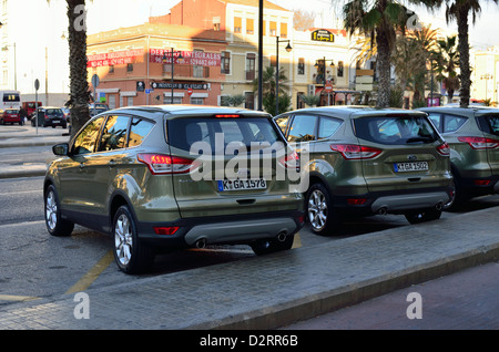 Second generation Ford Kuga SUV, black metallic color, panoramic ceiling, 4x4  traction, automatic transmission, isolated in an empty parking lot Stock  Photo - Alamy