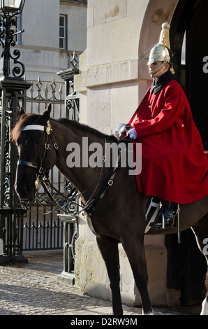 Horse Guard on duty in Whitehall, London Stock Photo