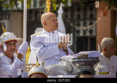 Phnom Penh, Cambodia. 1st February 2013.  A son of former Cambodian King Norodom Sihanouk during the funeral procession for his father in Phnom Penh. Norodom Sihanouk (31 October 1922 “ 15 October 2012) was the King of Cambodia from 1941 to 1955 and again from 1993 to 2004. ed. Credit:  ZUMA Press, Inc. / Alamy Live News Stock Photo