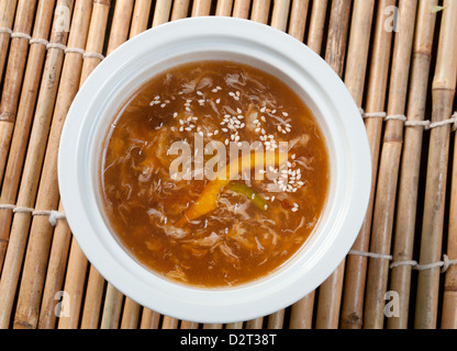 bowl of chinese style beef noodle soup Stock Photo
