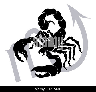 Illustration of Scorpio the scorpion zodiac horoscope astrology sign Stock Photo