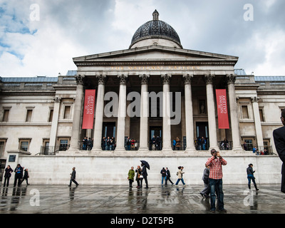 national gallery in rainy day with cloudy sky Stock Photo