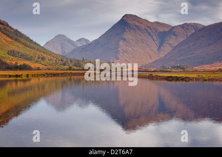 The waters of Loch Etive reflecting the surrounding mountains, Argyll and Bute, Scotland, United Kingdom, Europe Stock Photo