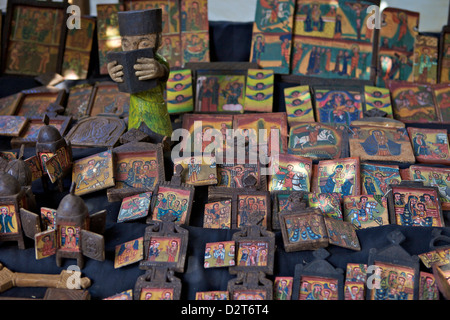 Souvenirs for sale, Zege Peninsula, Lake Tana, Ethiopia, Africa Stock Photo