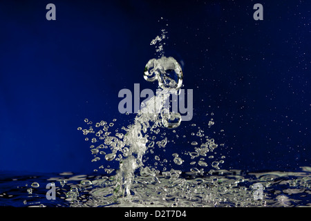 Water splash bubbles abstract background in blue Stock Photo