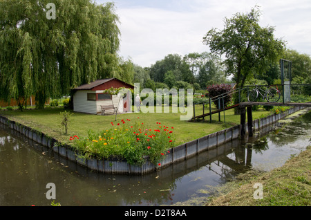 Hortillonnages vegetable garden Amiens Stock Photo